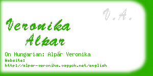 veronika alpar business card